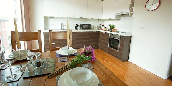 Kitchen in a serviced apartment